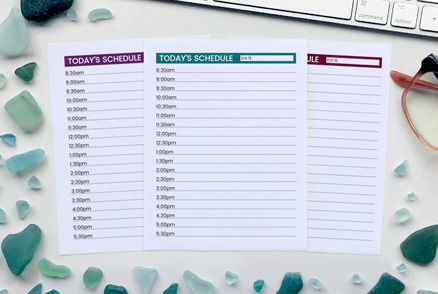 The Daily Scheduler - Productivity Planners | kbarlowdesign.com