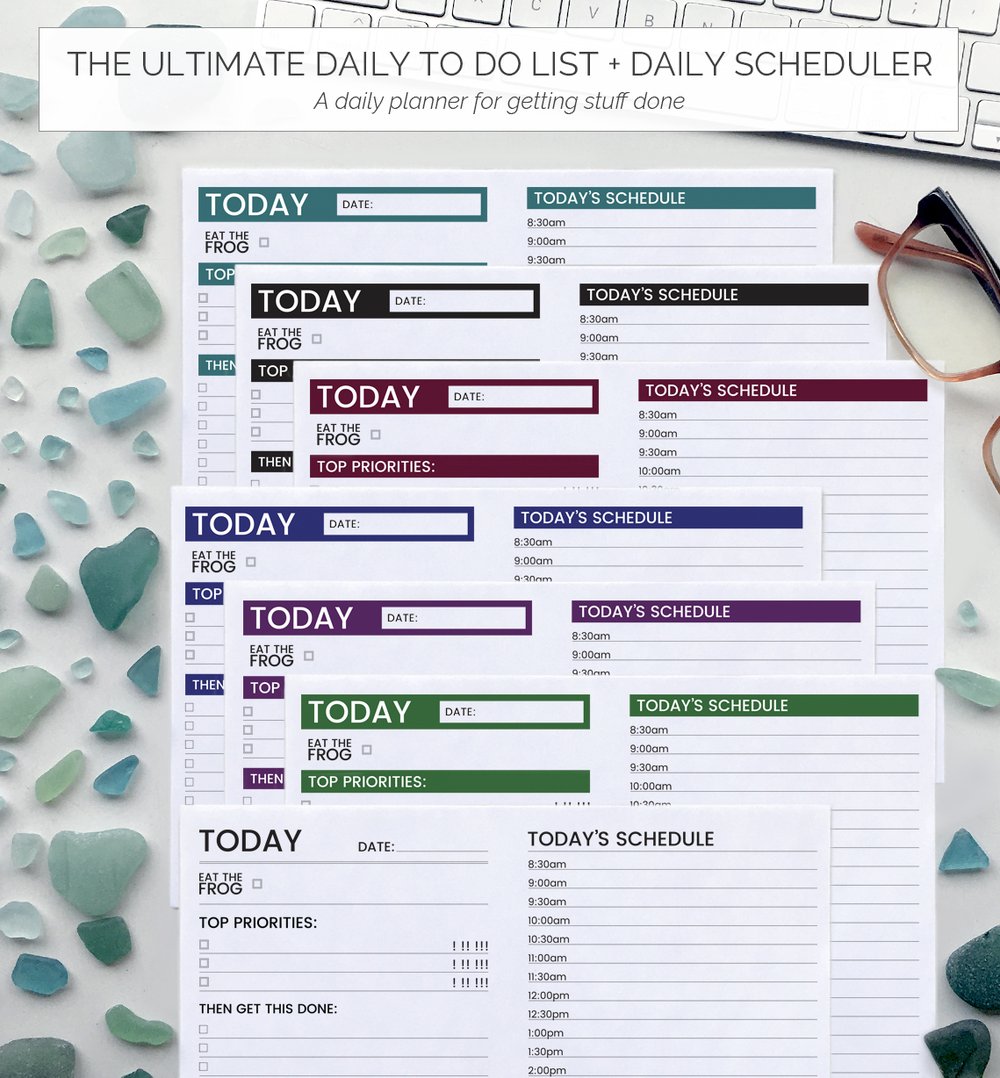 The Ultimate To Do List + Daily Scheduler Frog Minimal Them